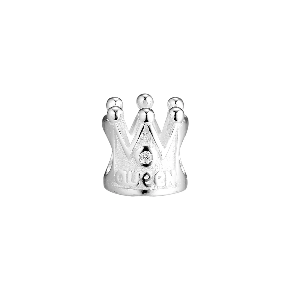 

CKK Beads Charms White Crown Silver 925 Original Fits Europe Bracelet Pulsera Sterling Silver Jewelry Making Kralen Charm Bead