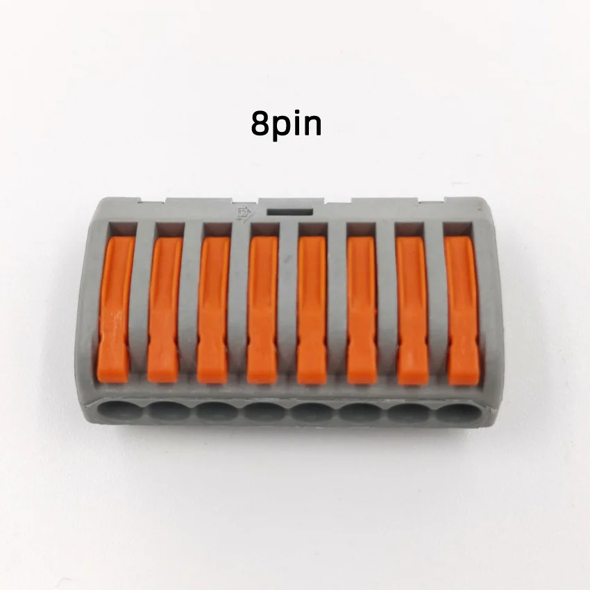 8pin 1pcs Универсальные клеммы блок плагин для электрических проводов разъем 222-412 413 414 415 418 SPL-2 3 Тип проводка кабеля Разъем - Цвет: 8pin 1pcs