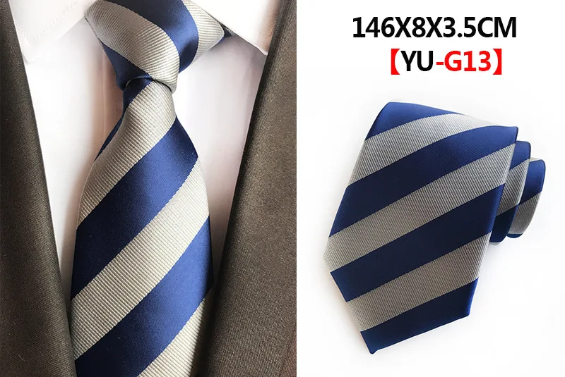 Classic 8cm Formal Tie Black Bule Striped Plaid Jacquard Necktie For Men Business Wedding Neckwear Gift Accessories Ties Gravata