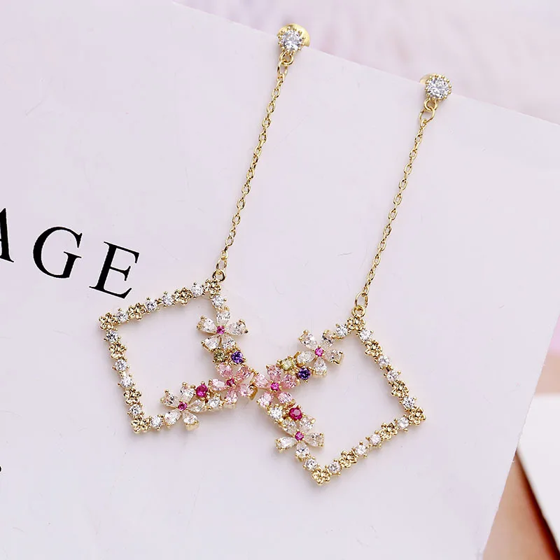Jewecexpress Bright long zircon pendant earring | Украшения и аксессуары