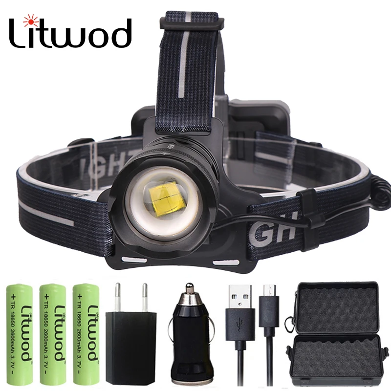 Z40Litwod 22808 Xlamp xhp70.2 50000lm светодиодный налобный фонарь оригинальный мощный xhp50