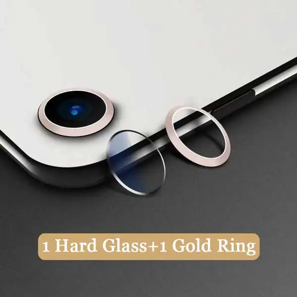 Glass and Gold Ring Для iPhone 7 стекло на для iPhone 8 Plus 6s 6 9H твердость камеры защитное закаленное стекло+ металлический задний объектив Камера Протектор Кольцо - Цвет: Glass and Gold Ring