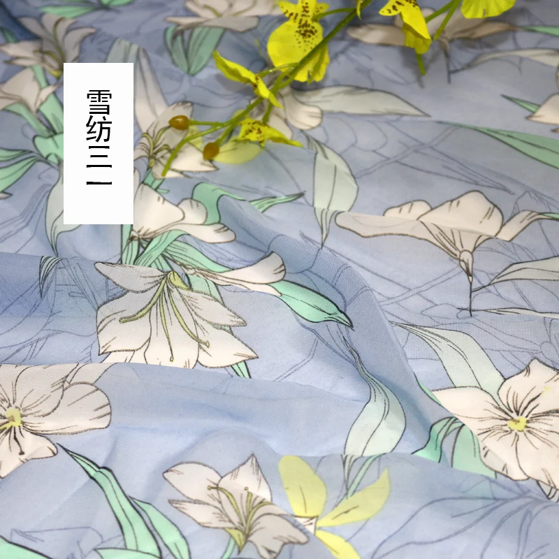 P 150 см* 50 см Цветочная шифоновая ткань с рисунком модная ткань для платья юбки вечерние декораторы летнее платье ткань пэчворк материал - Цвет: P