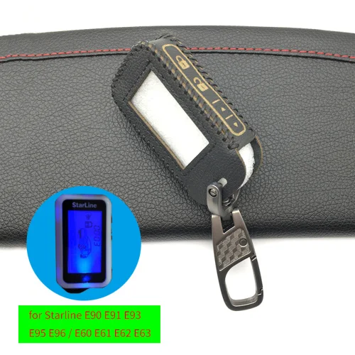 

Кожаный чехол Tamarack Русская версия E90 автомобильная система сигнализации для Starline E91 E60 E61 E90 E95 E96 чехол с ЖК-дисплеем двусторонний пульт дистанционного управления