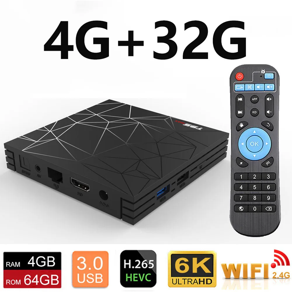 4G 32G ТВ-приставка CRENOVA T95 Max Android 9,0 3D 4 ГБ 32 ГБ 64 Гб Allwinner H6 четырехъядерный процессор поддержка 2,4G wifi 6K HDR Приставка Smart tv box - Цвет: 4G 32G