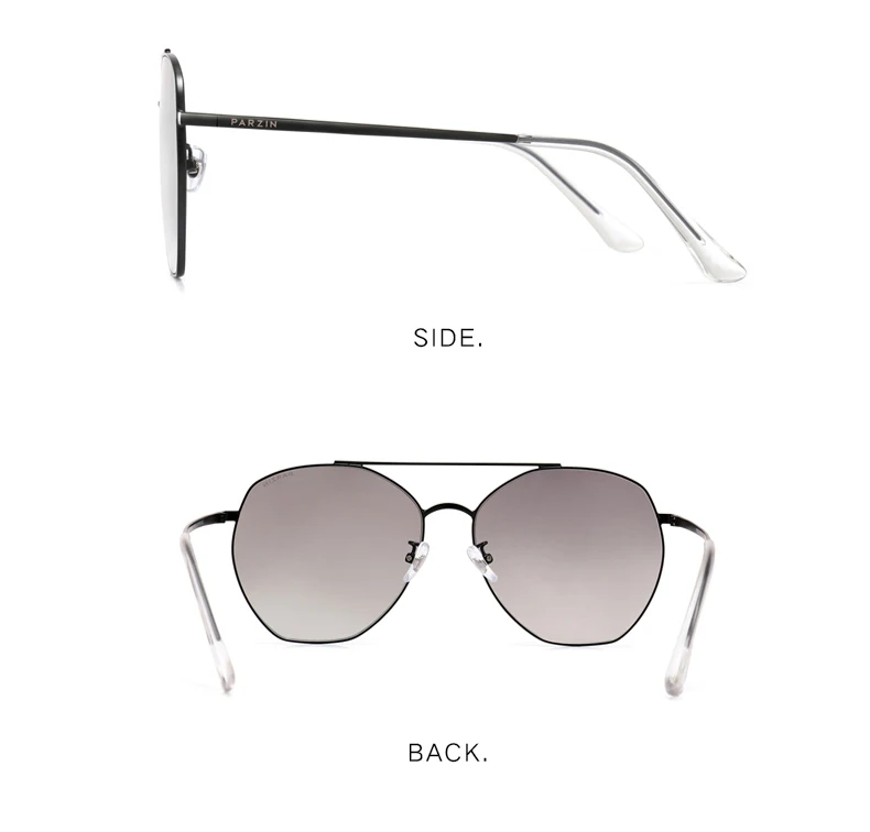 PARZIN Women's Sunglasses Brand Designer High Quality Metal Large Frame Sunglasses Fashion Light Color Trend Sunglasses New