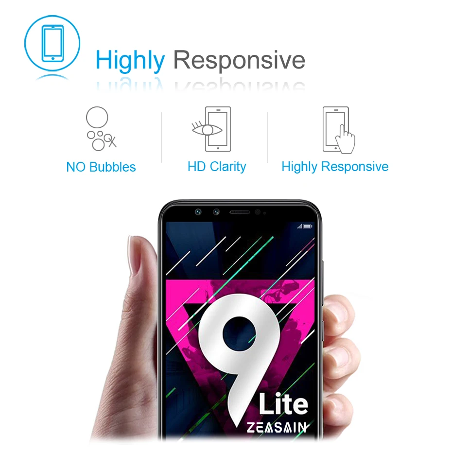 ZEASAIN 9H полное покрытие закаленное стекло для huawei Honor 9 Lite Honor9 Lite защита экрана 2.5D Закаленное стекло пленка