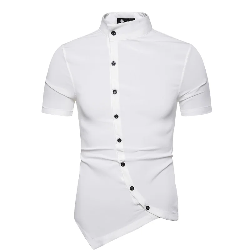 2019 Для мужчин рубашки Европа Размеры Новые поступления Slim Fit Мужской рубашка Solid