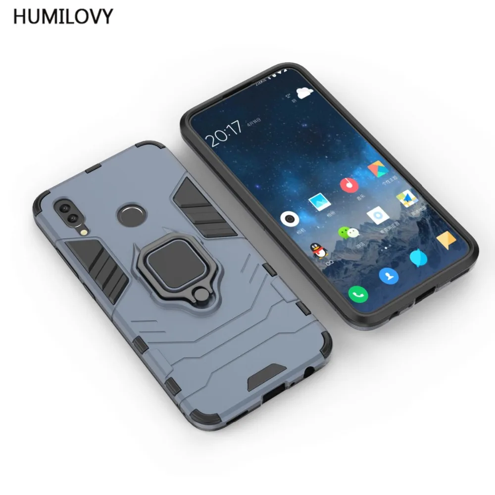 Для Huawei P Smart 2019 чехол PSmart Чехол Жесткий ПК Мягкий ТПУ робот-гибрид кольцо Броня