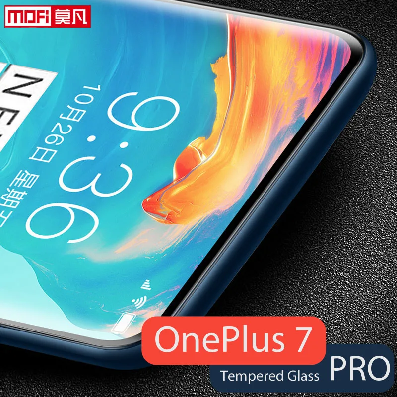 

screen protector for oneplus 7pro tempered glass 3D full cover curved surface film mofi OnePlus 7Pro 1+7 front protective 9H HD