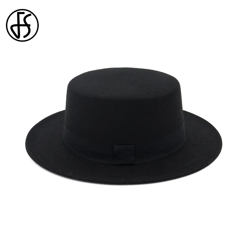 Женская/мужская фетровая шляпа трилби FS шерстяная Панама с плоским верхом