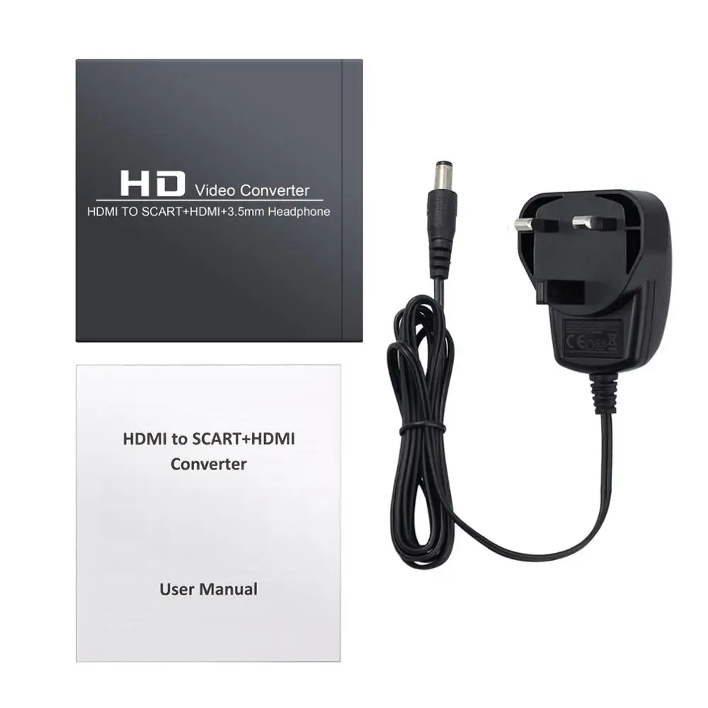 

PROZOR HDMI-Compatible TO HDMI-Compatible Adaptor HDMI-Compatible TO SCART Converter L/R Stereo Audio Signal Adapter 3.5mm Jack