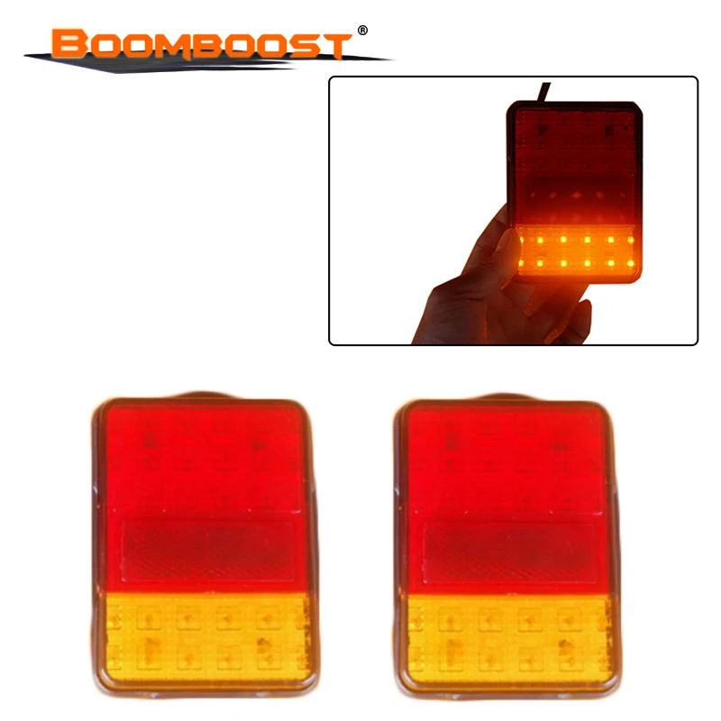 30 LED Red Amber Rear Tail Light Accessories Lights Warning 2PCS For Trailer Truck Boat Taillights 12V Waterproof | Автомобили и