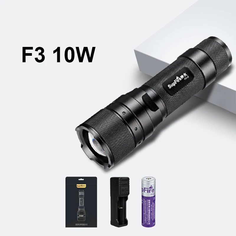 Светодиодный зум фонарик Supfire F3 L2 масштабируемый светодиодный мини для Nitecore Olight