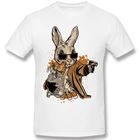 Модная футболка с отважной рукой, мужские футболки с сумасшедшим заячьим зайцем, Смит, кролик, держит ружье, юмор, футболка