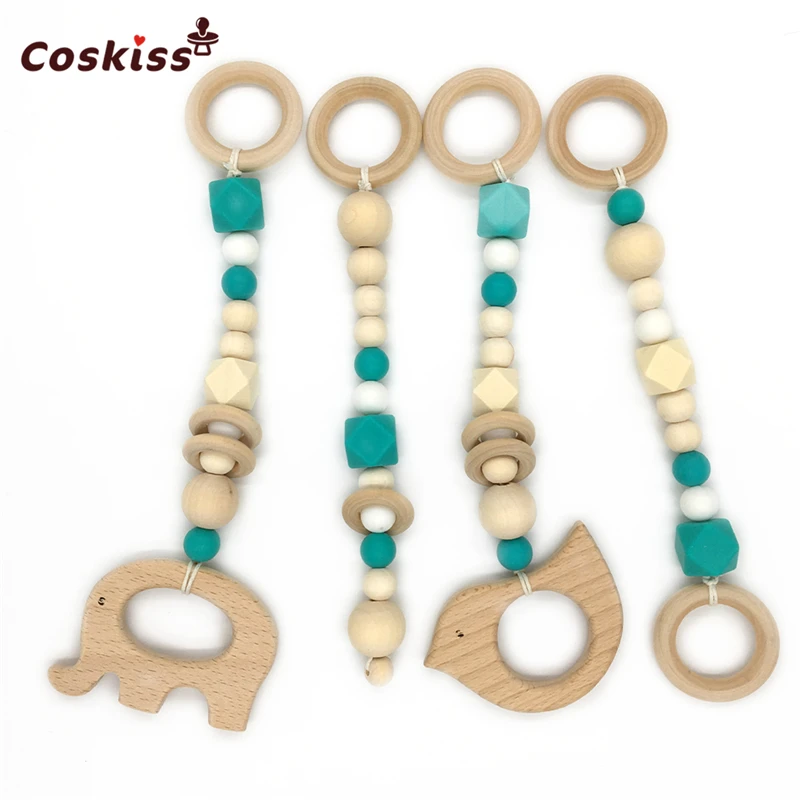 Juguete de dentici&oacute;n org&aacute;nico para beb&eacute;, 25mm (0,98 ''), accesorios para el cuello, anillo de madera, mordedor Montessori, 20 Uds.-4