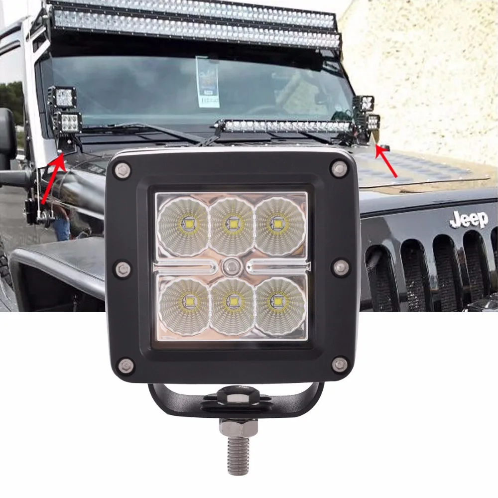 LED Cube Light 3&quot Inch 18W 12V 24V With US CREE Chip Pod Fog Lamp For Truck 4x4 Offroad Cars SUV ATV Auto Accessories | Автомобили и