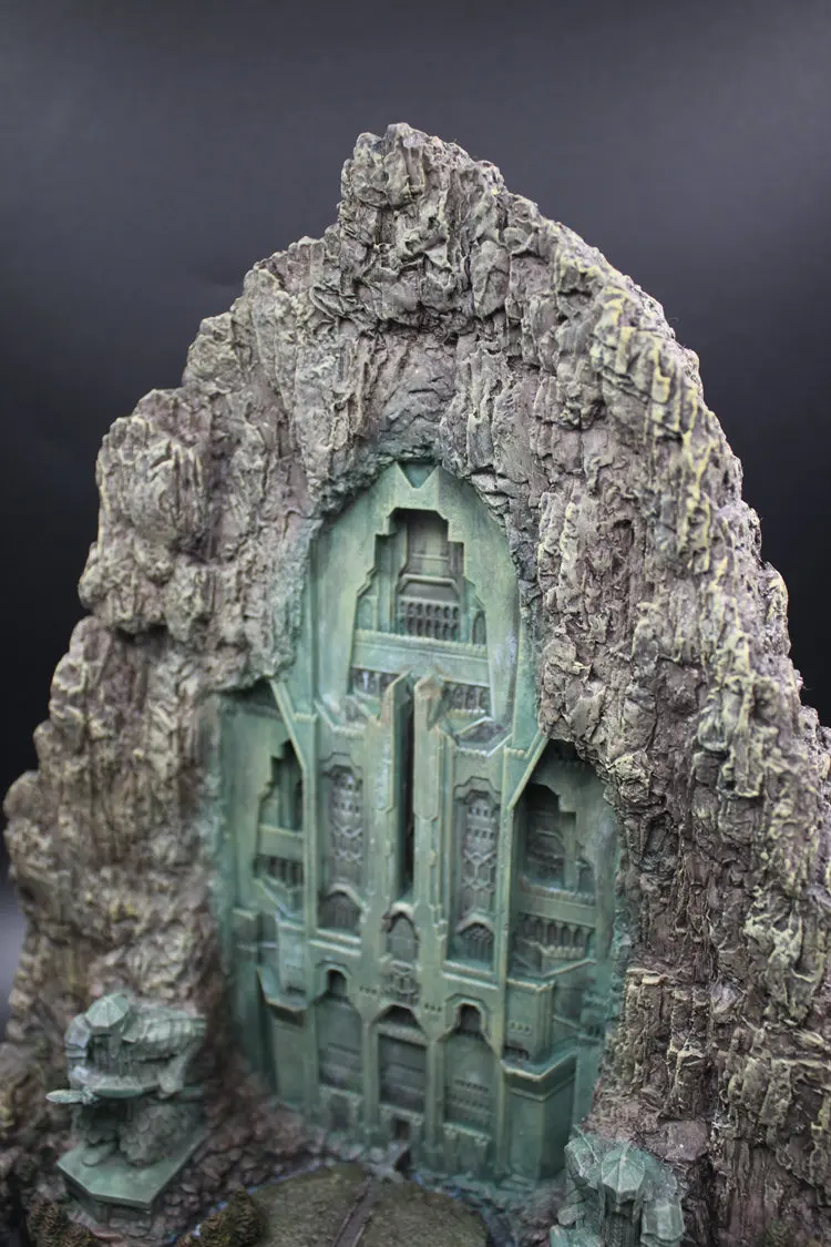 Хоббит передний ворота к Erebor модель Статуя Фигурка Смола LOTR одинокие горные ворота диорама среднеземлеройная