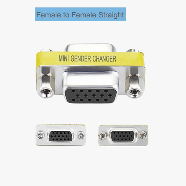 Подключи и играй VGA к VGA адаптер мужчин и мужчин HD15 Pin VGA пол чейнджер конвертер для ноутбука компьютер проекторы HDTV - Цвет: Female to Female