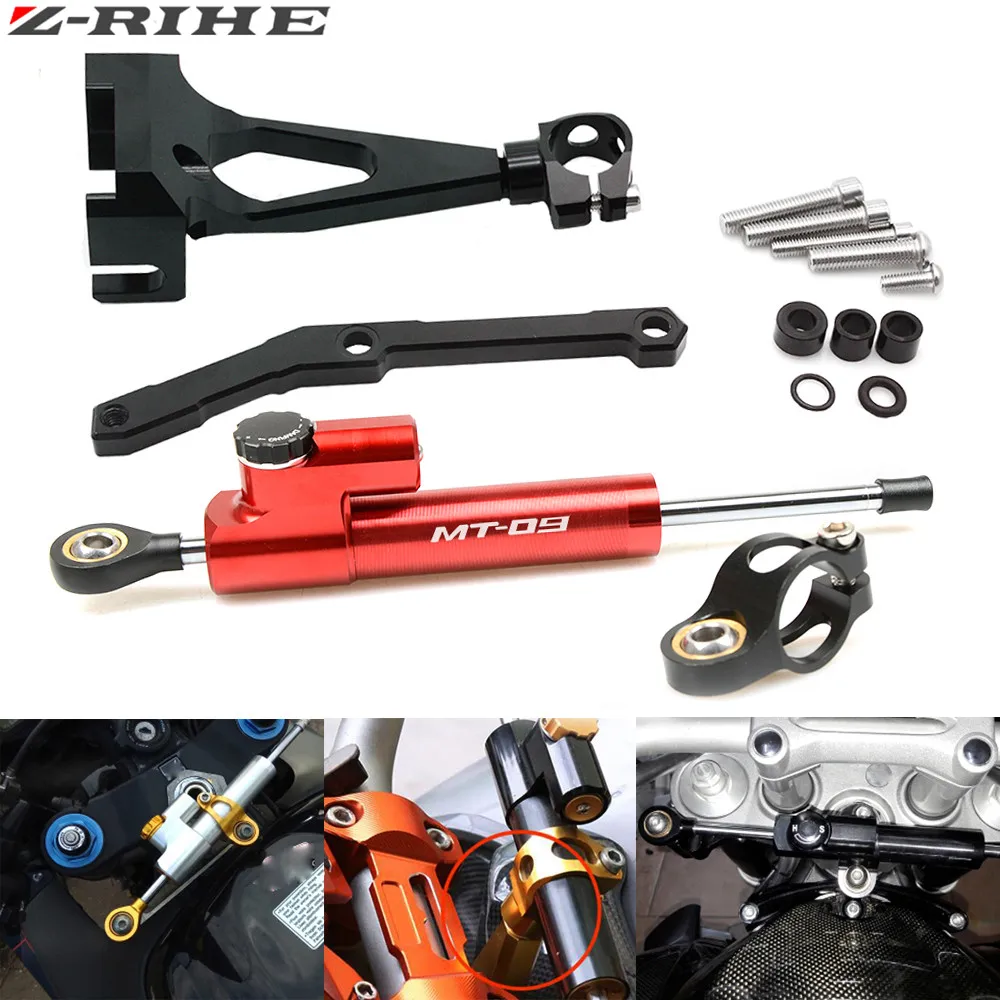 

Алюминиевый мотоциклетный стабилизатор рулевого управления ZRIHE CNC, комплект крепления Кронштейна Демпфера для Yamaha MT-09 13-17 MT09 FZ09