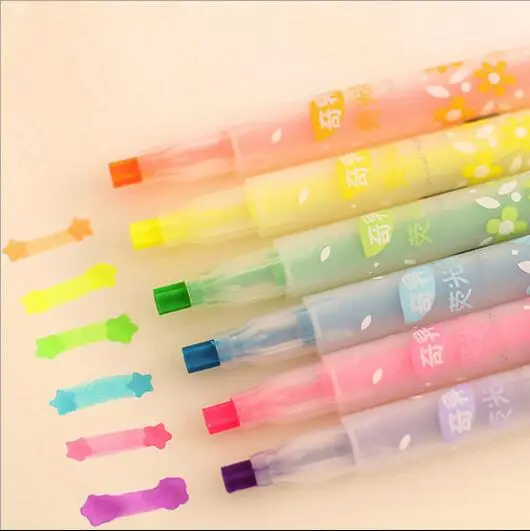 

24pcs Fluorescent pen student class marking key mark pen creative stationery Highlighters
