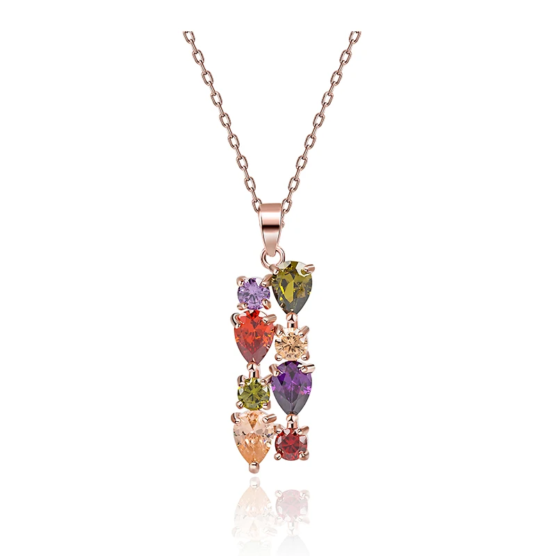 Комплект из колье и серёг розовое золото 6 9 цветов|necklace earring set|jewelry setswomen jewelry set |