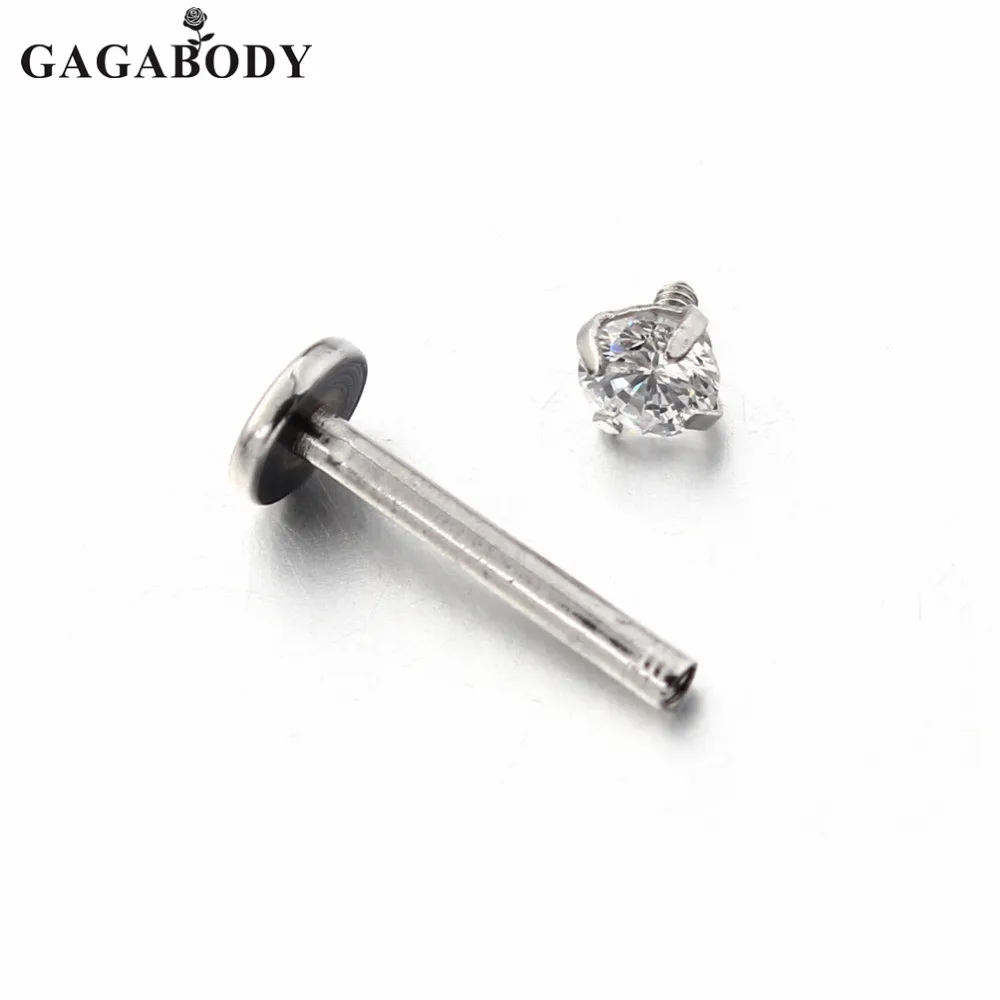2 шт. пирсинг для губ из нержавеющей стали 1 мм 16 г 8 мм|lip stud|labret liplip piercing jewelry |