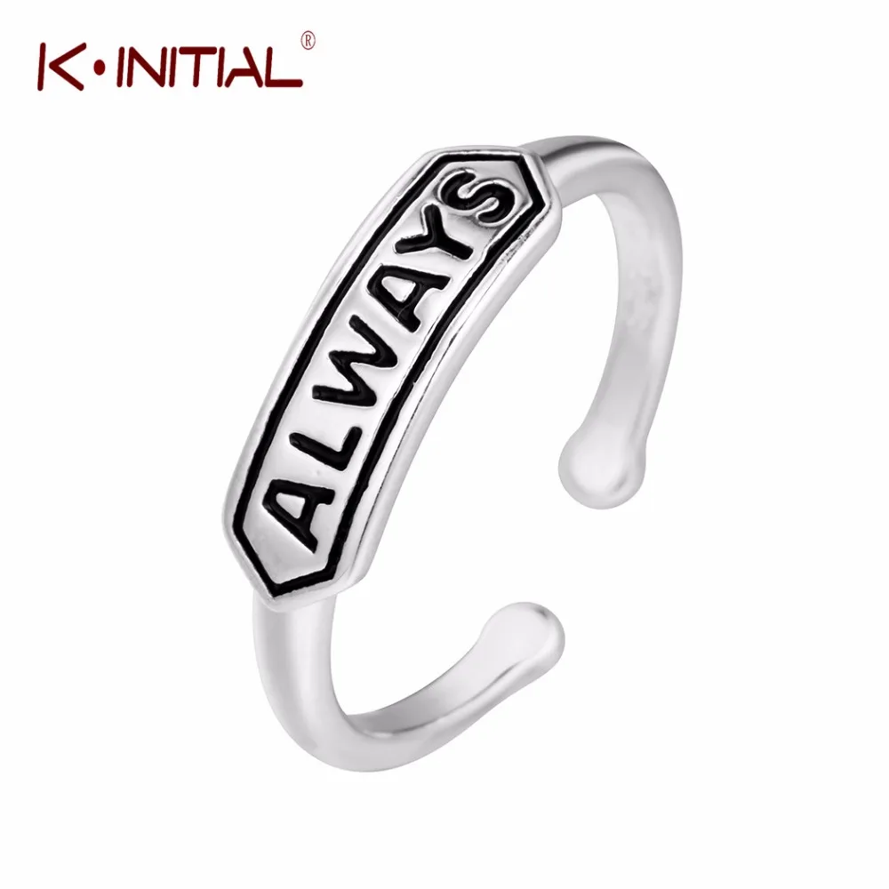 Kinitial модные кольца на заказ с надписью Always для мужчин и женщин вывеской