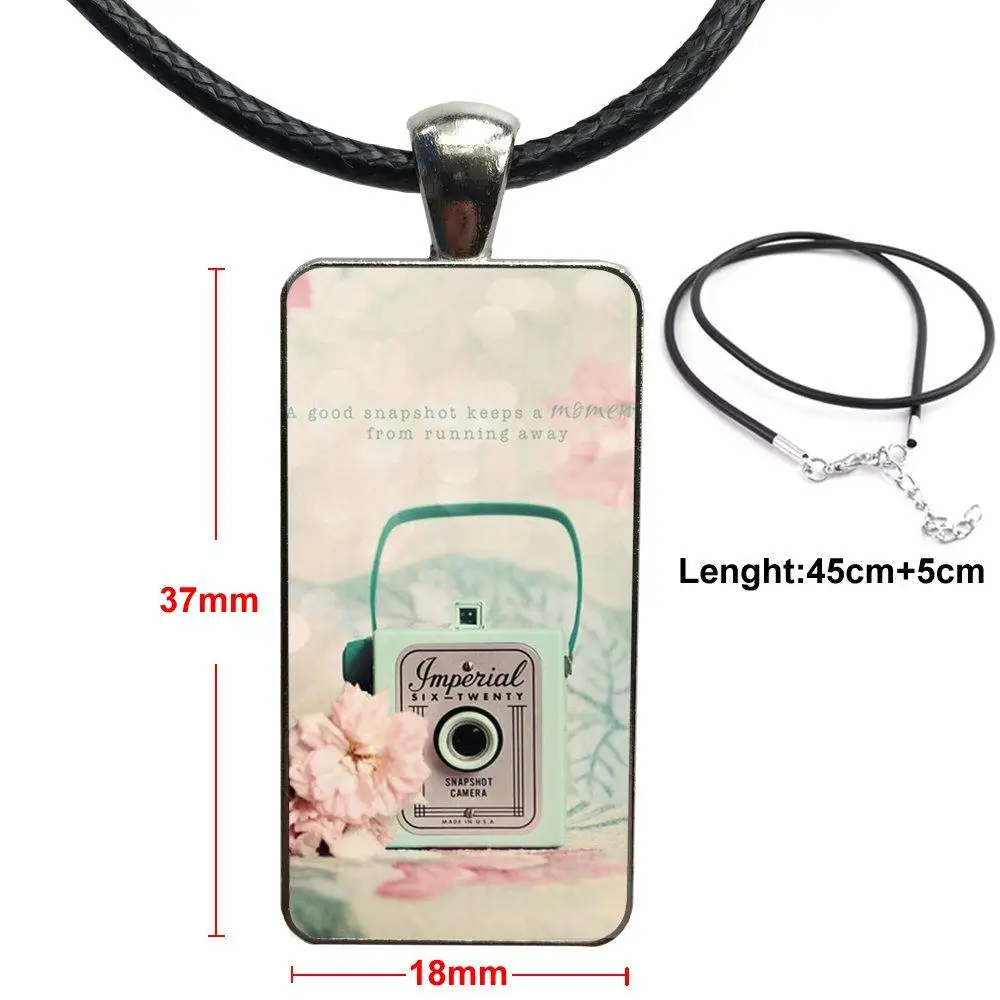 Ожерелье-чокер с подвеской в форме прямоугольника из нержавеющей стали для