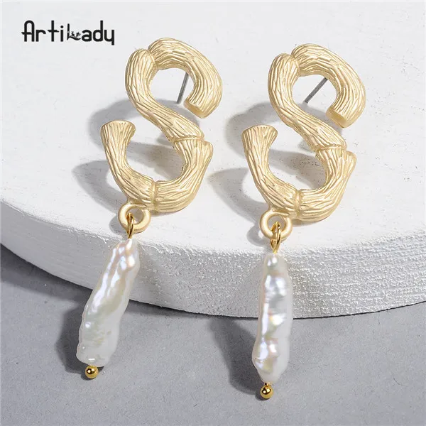 Artilady корейские серьги для женщин, жемчужные серьги для девочек, корейский стиль, модные свисающие подарки на день рождения серьги для женщин - Окраска металла: style