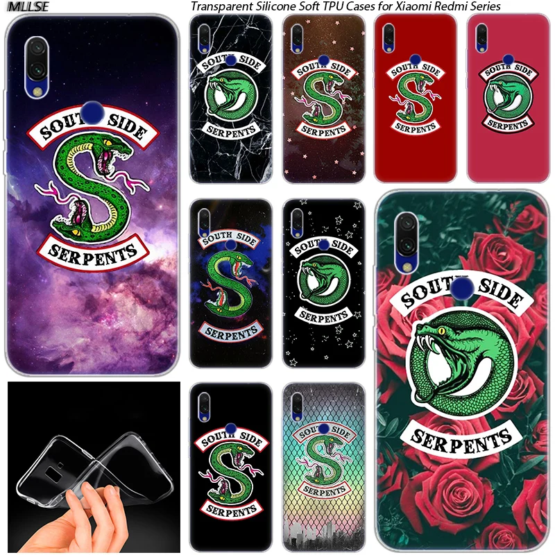 Мягкий силиконовый чехол Riverdale South Side Serpents с логотипом для Xiaomi Redmi K20 7 7A 5 5Plus 6 6A S2 Note
