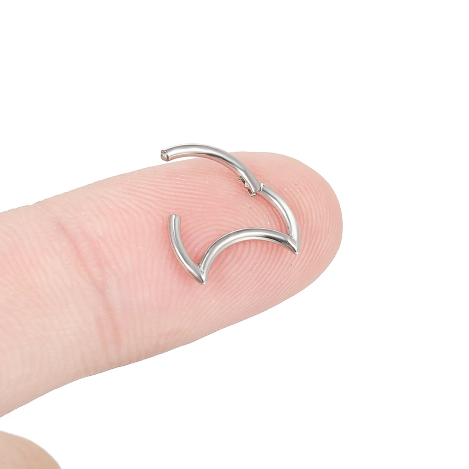 1 шт. стальное сегментное носовое кольцо для пирсинга Daith Helix Rook пирсинг Ушная перегородка кликер кольца ушной хрящ Лабрет пирсинг ювелирные изделия