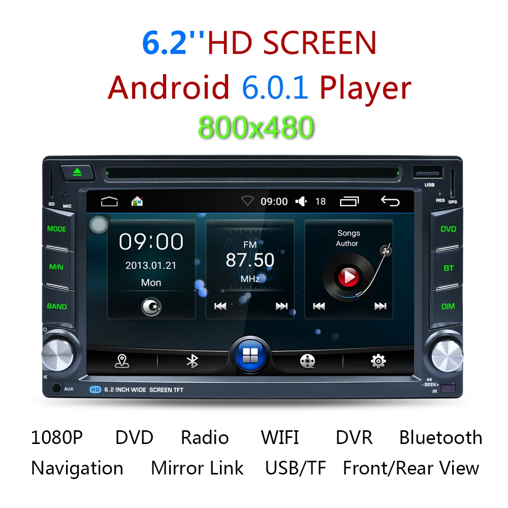 2 Din 6 &quotAndroid 0 Автомобильный мультимедийный проигрыватель dvd двухъядерный с GPS