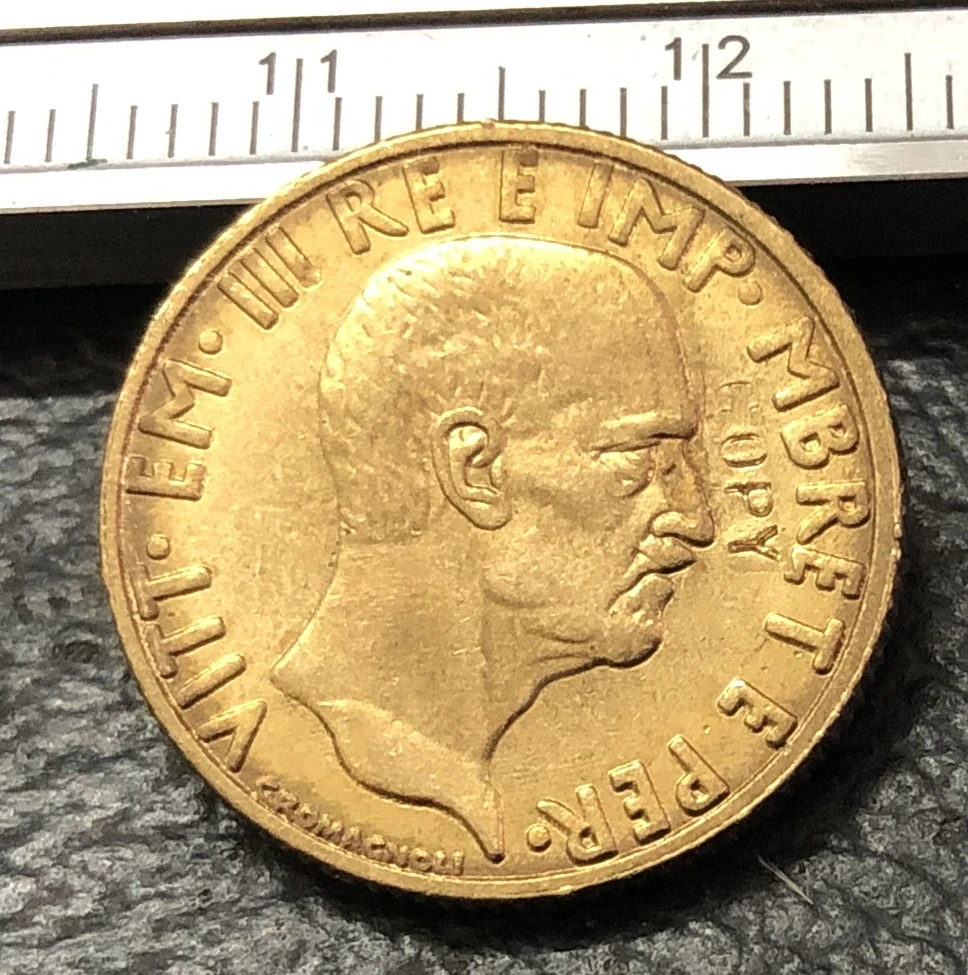 1941 Albania 0,05 Lek-Vittorio Emanuele бронзовая имитация монеты