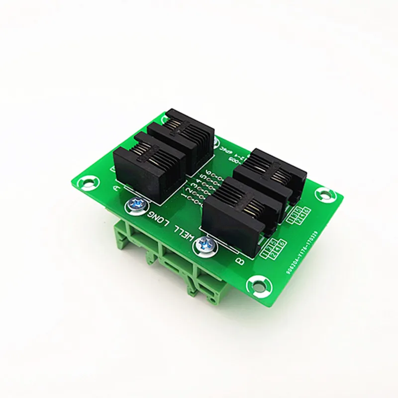 RJ11/RJ12 6P6C правый угол Jack 4 полосная шина Breakout Board клеммный блок разъем.|Клеммные