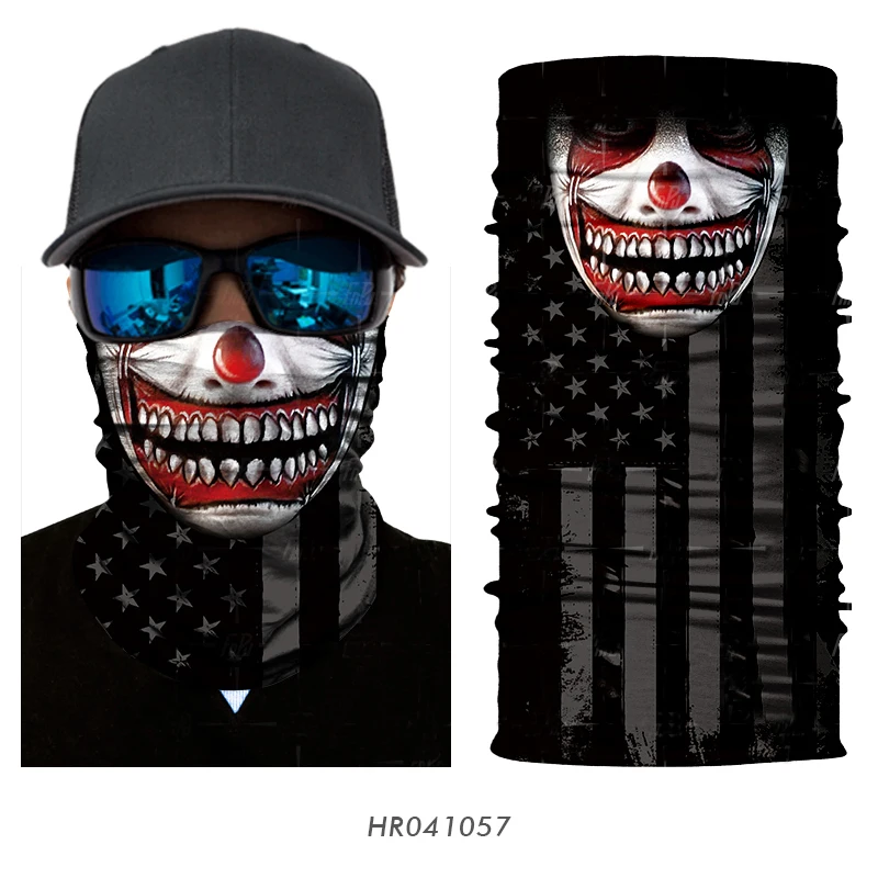 3D Skull Seamless Magic Neck Gaiter Skeleton Face Mask Shield Running Cycling Fishing Bike Bandana Headband Tube Scarf Men Women