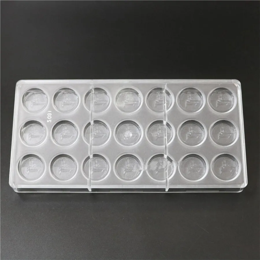 1 шт. Европейская форма для монет из поликарбоната шоколада Прозрачная Жесткая