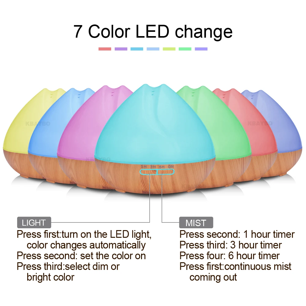 400 мл ультразвуковой увлажнитель воздуха эфирное масло арома диффузор с 7
