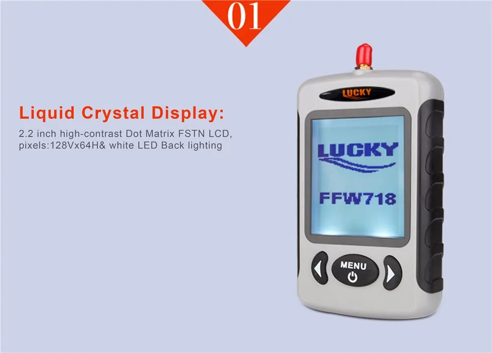 Беспроводной сонар LUCKY портативный эхолот-рыболокатор с датчиком сигнализацией