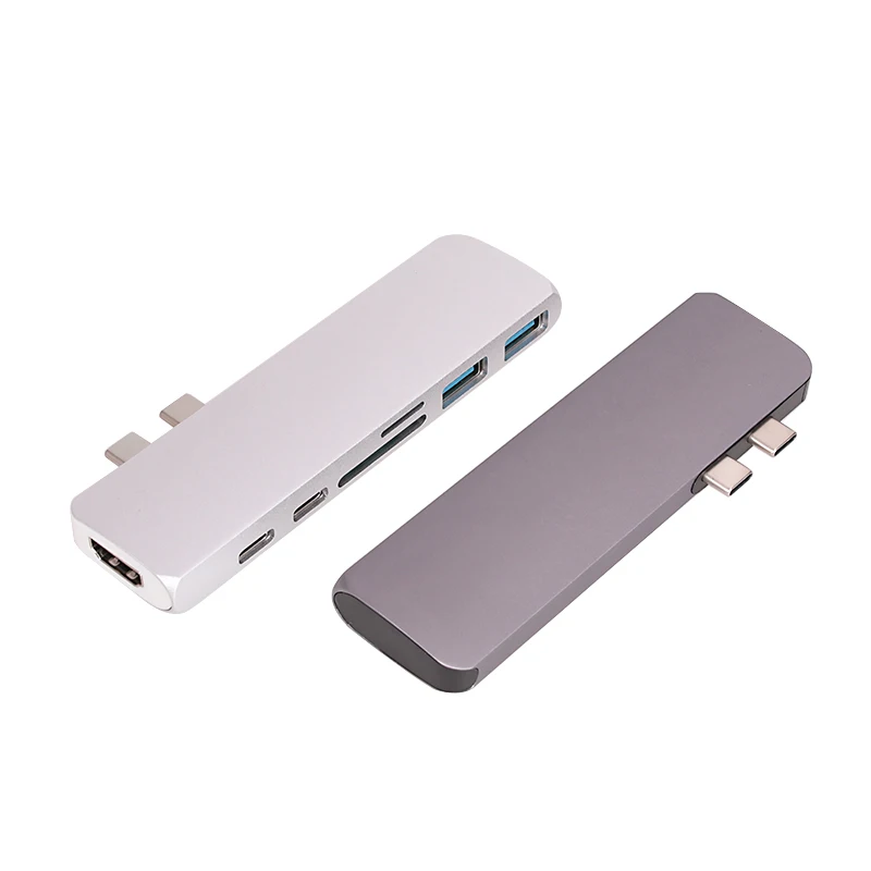 Концентратор Rovtop USB Type C адаптер 7 в 1 двойной порт док-станция для ноутбука MacBook Pro с