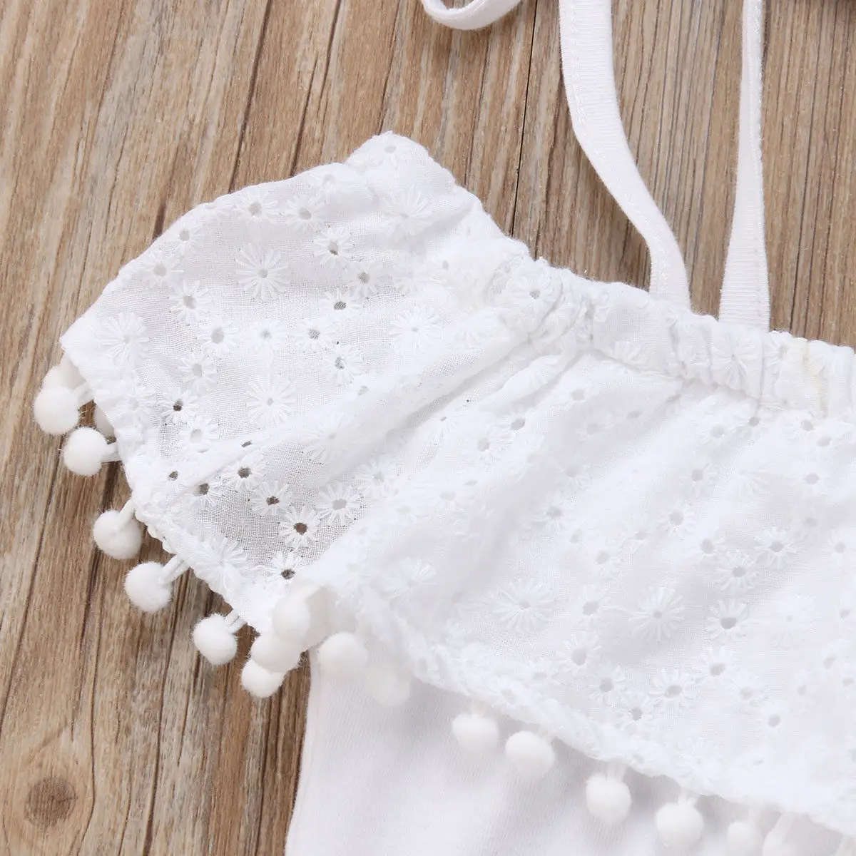 Однотонный топ на бретельках с кисточками для маленьких девочек 2 шт. +