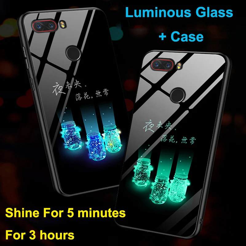 Fashion Luminous Tempered Glass Case For NUBIA Z17lite nx591J cover shell CaseFor Z 17 Z17 lite Cases phone | Мобильные телефоны и