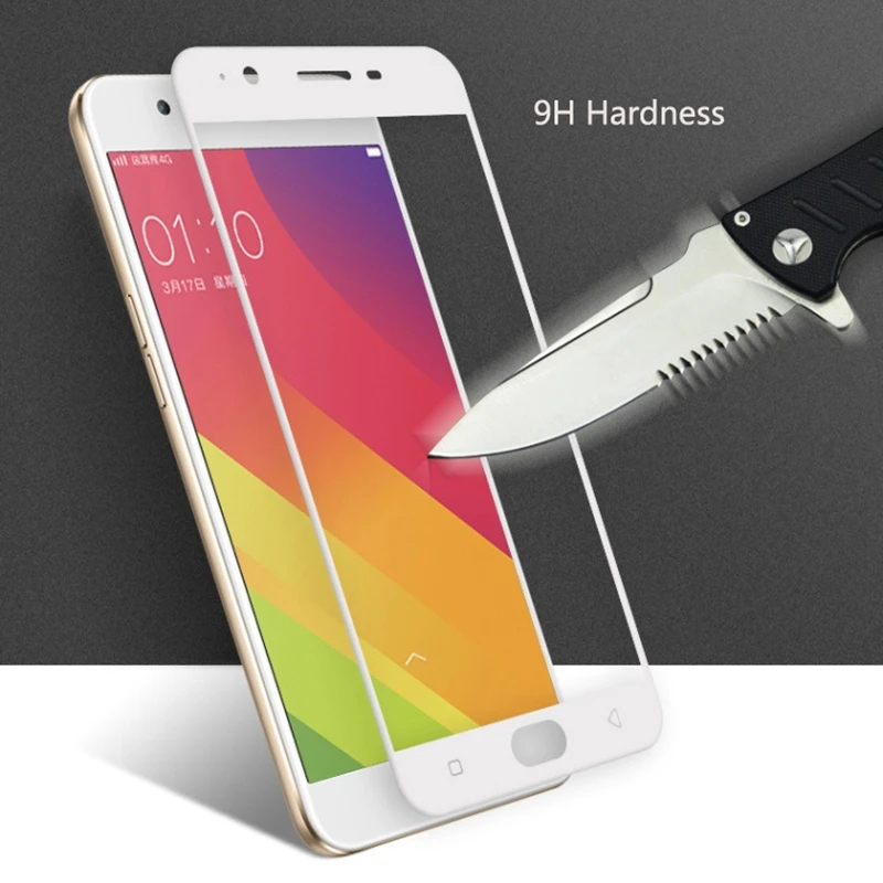 2 шт. стекло с закругленными краями OPPO A57 защита для экрана закаленное полное