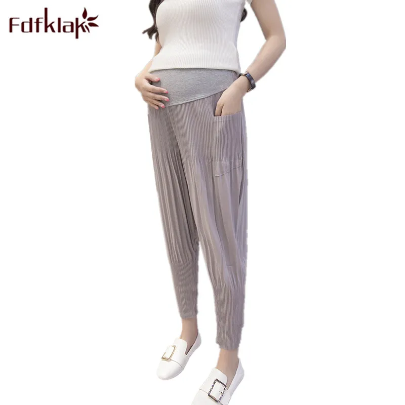 

Свободные брюки для беременных Fdfklak, черные/серые брюки для беременных, Одежда для беременных, модель Q183 на весну и осень