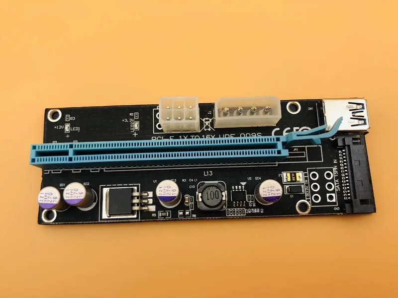 H1111Z Компьютерные кабели Разъемы PCIE Riser PCI E 16x/x16 для видеокарты кабель USB 3 0 6 pin Molex