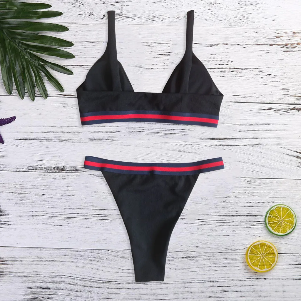 Women Floral Print Bikini Set Swimming Two Piece Swimsuits Swimwear Beach Suit Female Printed Sexy New A30424 | Женская одежда