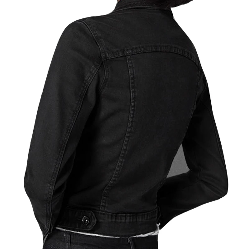 OLGITUM джинсовая куртка женская короткий топ с отложным воротником тонкий белый