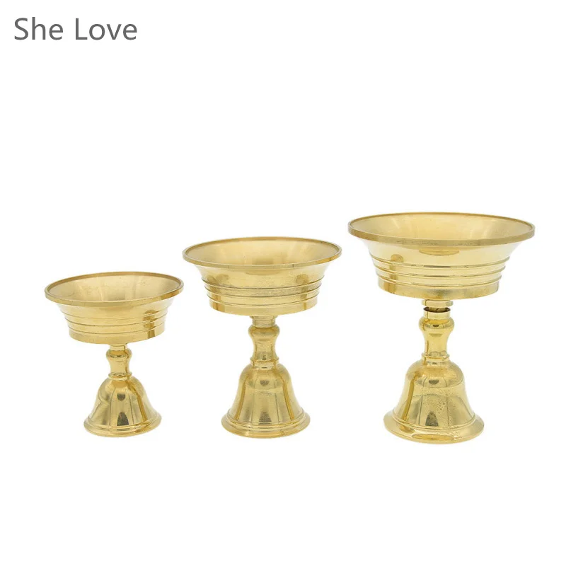 Медный подсвечник масляная лампа держатель тибетское масло латунь товары