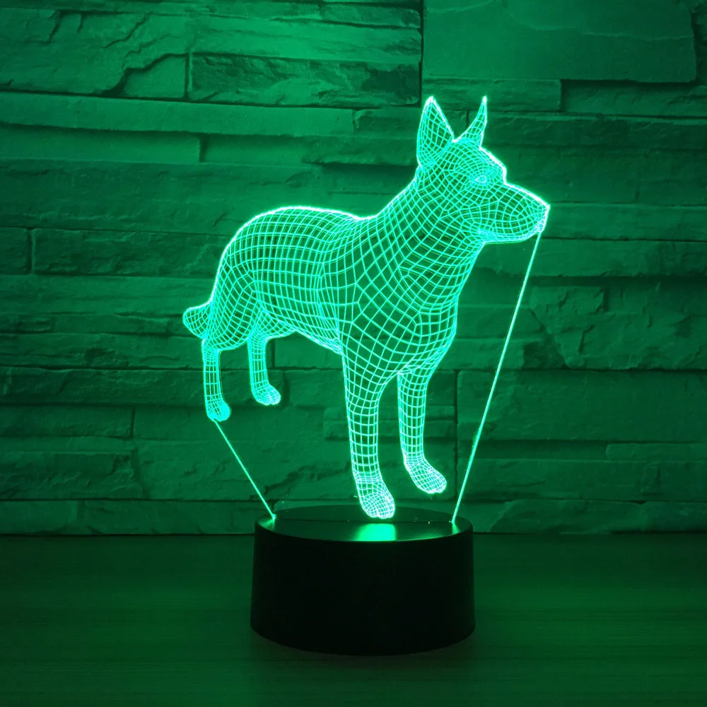 Doberman Pinscher 3D ночные светильники 7 цветов меняющиеся светодиодные новинки Luminaria