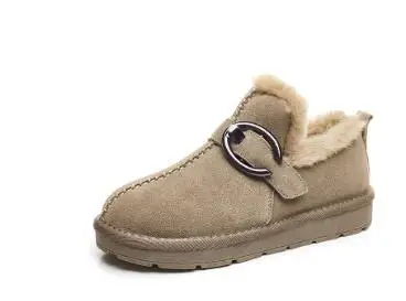 Cotton shoes Зимние сапоги; женские кожаные короткие Нескользящие сапоги на плоской подошве; износостойкие удобные повседневные теплые зимние сапоги; женская обувь - Цвет: Cotton shoes